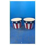 2 Americana flower pots. Clay