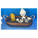 Metal tray. Candle holder. Match holder