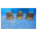 3 set Indian iron bookends