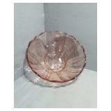 Pink Pressed Glass Bowl 10"