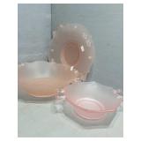 Pink Satin Glass Serving Dishes