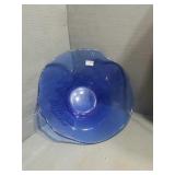 Cobalt Glass Fall Decor Bowl 8"