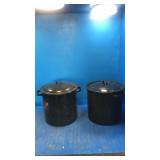 2 large pots w lids