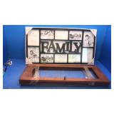 Family frame. Wood door