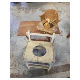 Small Bench & 2 Vintage child potty seats