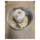 Galvanized tub & B Square gas can