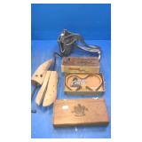 Old box. Coaster set. Juicer