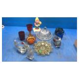 Glass candle holders. Dishes