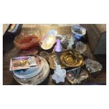 Lot of glass plates flowers