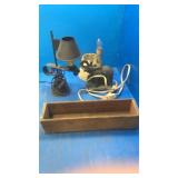 Metal light elephant light wood box