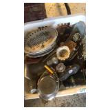 Basket of glass plates cups more