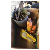 Drill bits. Sander. Jack