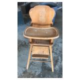 Vintage wood high chair