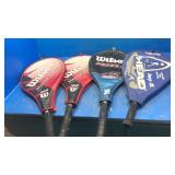 4 tennis rackets