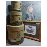 Folk art style boxes & Print art