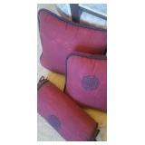 Asian Inspired Bolster & Toss Pillows - Like New