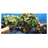 4 baskets 3 with flowers