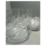 Candlewick Beverage Glasses, Divided Dish &