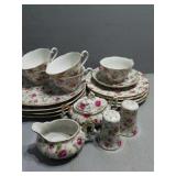 Rose Porcelain Luncheon Plates - Teacups -