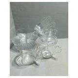 Candlewick Cups & Saucers, Creamer & Sugar has