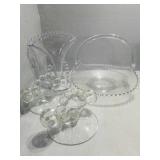 Candlewick Glass - Basket 8" high 12.5" long, Fan