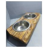 Wood Dog Bowl Holder - 5.5" Bowls