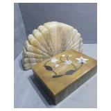 Stone Bookends & Soapstone Box