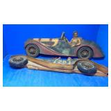 Wood car wall hangings. Metal rims made in