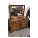 52x18x32 dresser w mirror  Bassett furniture
