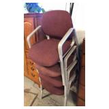 4 cushion office chairs. Stackable