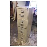 4 drawer metal file cabinet tan