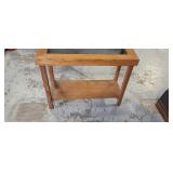 Glass entry table 33" tall 13 and a 1/2 wide