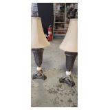 Pair of lamps with marble