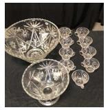 Star punch bowl. 9 cups