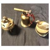 Brass items. Torch, incense burner and bird compot