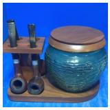 Vintage pipe smoking set