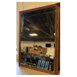 Wood hanging mirror
