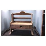 25x28 wood bench  heart