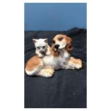 Dog and cat statue