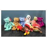 8 ty babies. Turkey,rooster, bears ,ghost