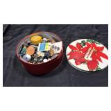 Old tin of buttons