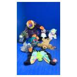 8 ty babies. 7 small 1 big monkey