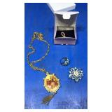 Necklace,ring,2 pins