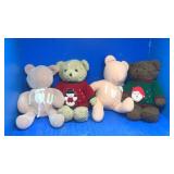 4 plush bears.  Christmas