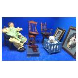 Doll furniture,wall hangings lot