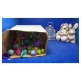Easter lot,eggs,plush rabbits