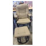 Glider rocker with footstool