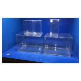5 plastic display cases
