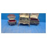 3 metal jewelry boxes