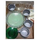 Flat of glass plates, cups and more